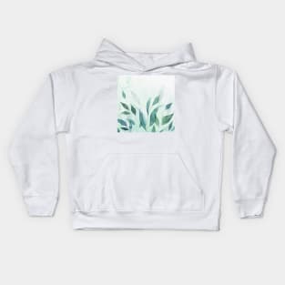 Watercolor leaves 3 Kids Hoodie